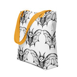 Whispering Wings Filigree Bat Tote bag brick pattern