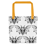 Whispering Wings Filigree Bat Tote bag brick pattern