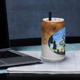 Slainte Mushroom Village Watercolor Painting Can-shaped glass
