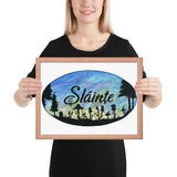 Slainte Mushroom Village Watercolor Painting Framed poster