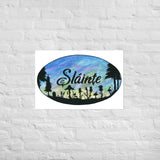 Slainte Mushroom Village Watercolor Painting Poster