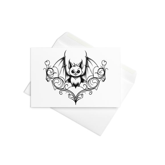 Filigree Cheeky Bat Greeting card