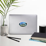 Slainte Mushroom Village Watercolor Painting Bubble-free stickers