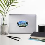 Slainte Mushroom Village Watercolor Painting Bubble-free stickers