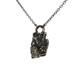Apple Tree Bark Copper Pendant with Raw Oregon Sunstone