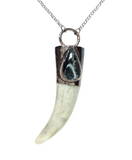 Deer Antler Copper Pendant with Hypersthene