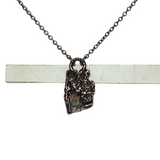 Apple Tree Bark Copper Pendant with Raw Oregon Sunstone