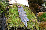 Apple Tree Bark Copper Pendant with Garnets