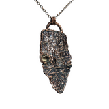 Apple Tree Bark Copper Pendant with Raw Oregon Sunstone