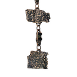 Apple Tree Bark Copper Pendant with Raw Pencil Tourmaline