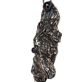 Apple Tree Bark Copper Pendant with Garnets