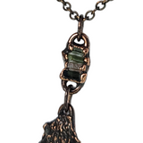 Apple Tree Bark Copper Pendant with Raw Pencil Tourmaline