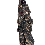 Apple Tree Bark Copper Pendant with Garnets