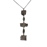 Apple Tree Bark Copper Pendant with Raw Pencil Tourmaline
