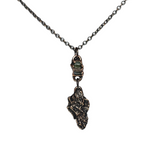 Apple Tree Bark Copper Pendant with Raw Pencil Tourmaline