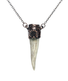 Deer Antler Copper Pendant with Black Druzy