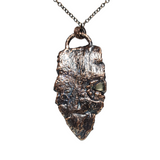 Apple Tree Bark Copper Pendant with Raw Oregon Sunstone