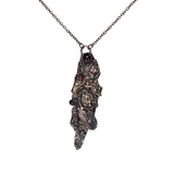 Apple Tree Bark Copper Pendant with Garnets