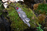 Apple Tree Bark Copper Pendant with Garnets