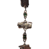 Apple Tree Bark Copper Pendant with Raw Pencil Tourmaline