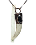 Deer Antler Copper Pendant with Hypersthene