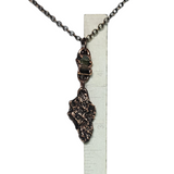 Apple Tree Bark Copper Pendant with Raw Pencil Tourmaline