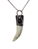 Deer Antler Copper Pendant with Hypersthene