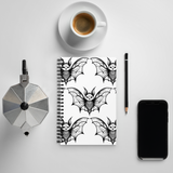Whispering Wings Filigree Bat Spiral notebook brick pattern