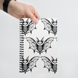 Whispering Wings Filigree Bat Spiral notebook brick pattern