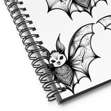 Whispering Wings Filigree Bat Spiral notebook brick pattern