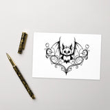 Filigree Cheeky Bat Standard Postcard