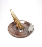 Copper Ring Holder Dish with Antler and Crystal Cluster