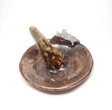 Copper Ring Holder Dish with Antler and Crystal Cluster