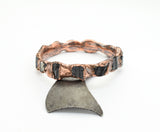 Raw Black Tourmaline Bangle Bracelet Size 2 3/8