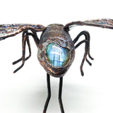 "The Fly" with Labradorite Large Copper Hair Stick