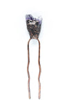 Raw Amethyst Cluster Small Double Prong Hair Stick