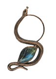 Copper Hair Pin with Snake & Labradorite