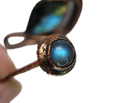 Copper Hair Pin with Snake & Labradorite