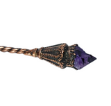 Copper Thistle Hair Pin with Scottish Highland Marble & Amethyst