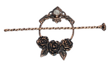Floral Hair Pin with Rose Quartz with Garnet Hair Stick
