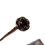 Floral Hair Pin with Rose Quartz with Garnet Hair Stick