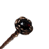 Floral Hair Pin with Rose Quartz with Garnet Hair Stick