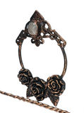 Floral Hair Pin with Rose Quartz with Garnet Hair Stick