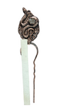 Filigree with Snake & Crystal Cluster Double Prong Hair Stick