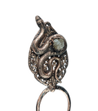 Filigree with Snake & Crystal Cluster Double Prong Hair Stick