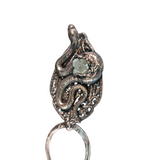Filigree with Snake & Crystal Cluster Double Prong Hair Stick