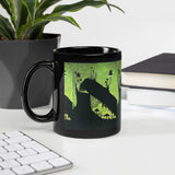 Pentacles Tarot Black Glossy Mug