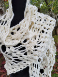 Handmade Crochet Skull Shawl - Off White