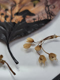 Witch's Flight Over Mushroom Hollow Painting on Pressed Leaf