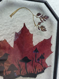 Whispers of the Autumn Grove Painting on Maple Leaf